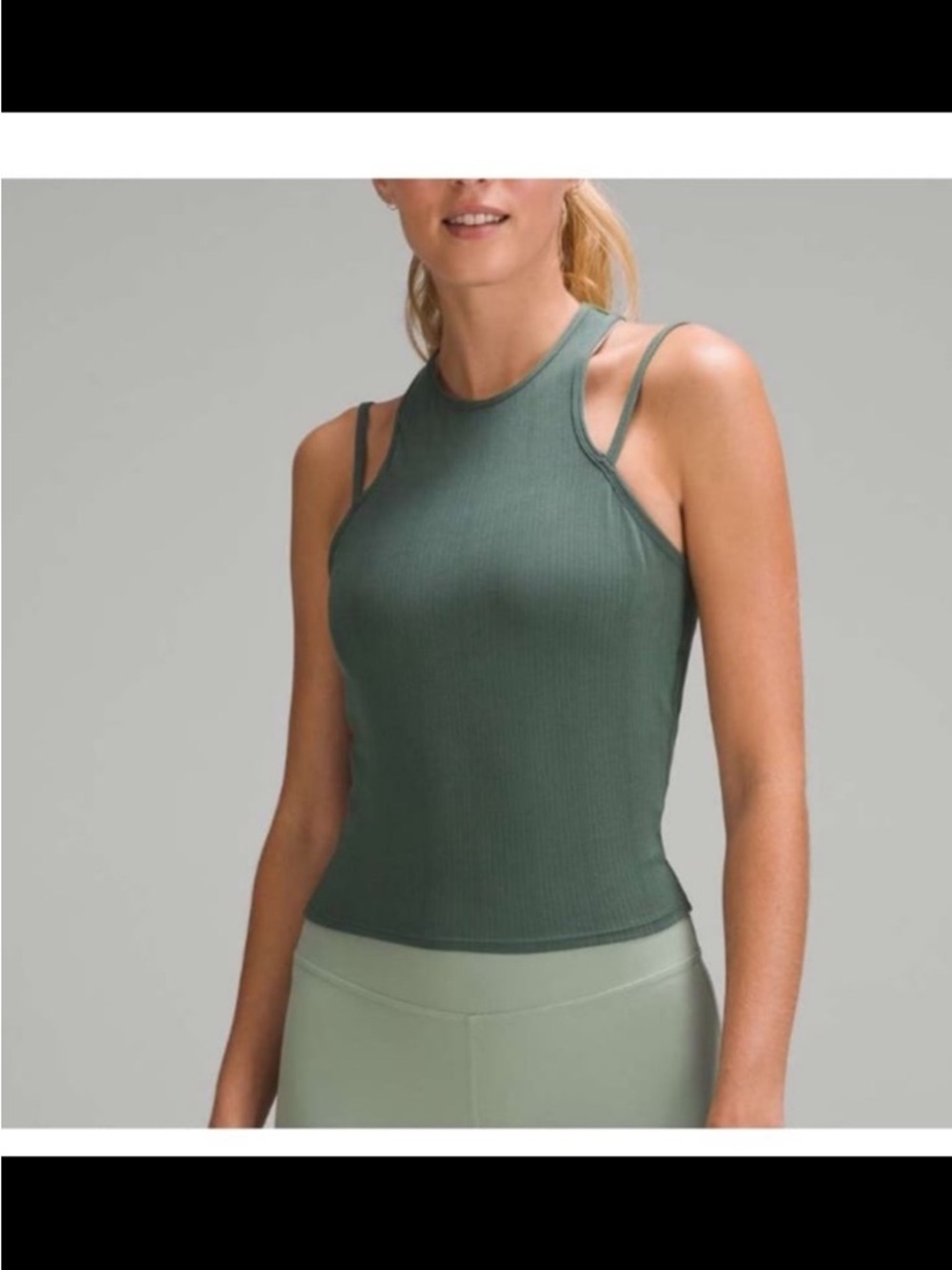 Lululemon Double-Strap Yoga Tank Top Dark Green Women’s Size 10